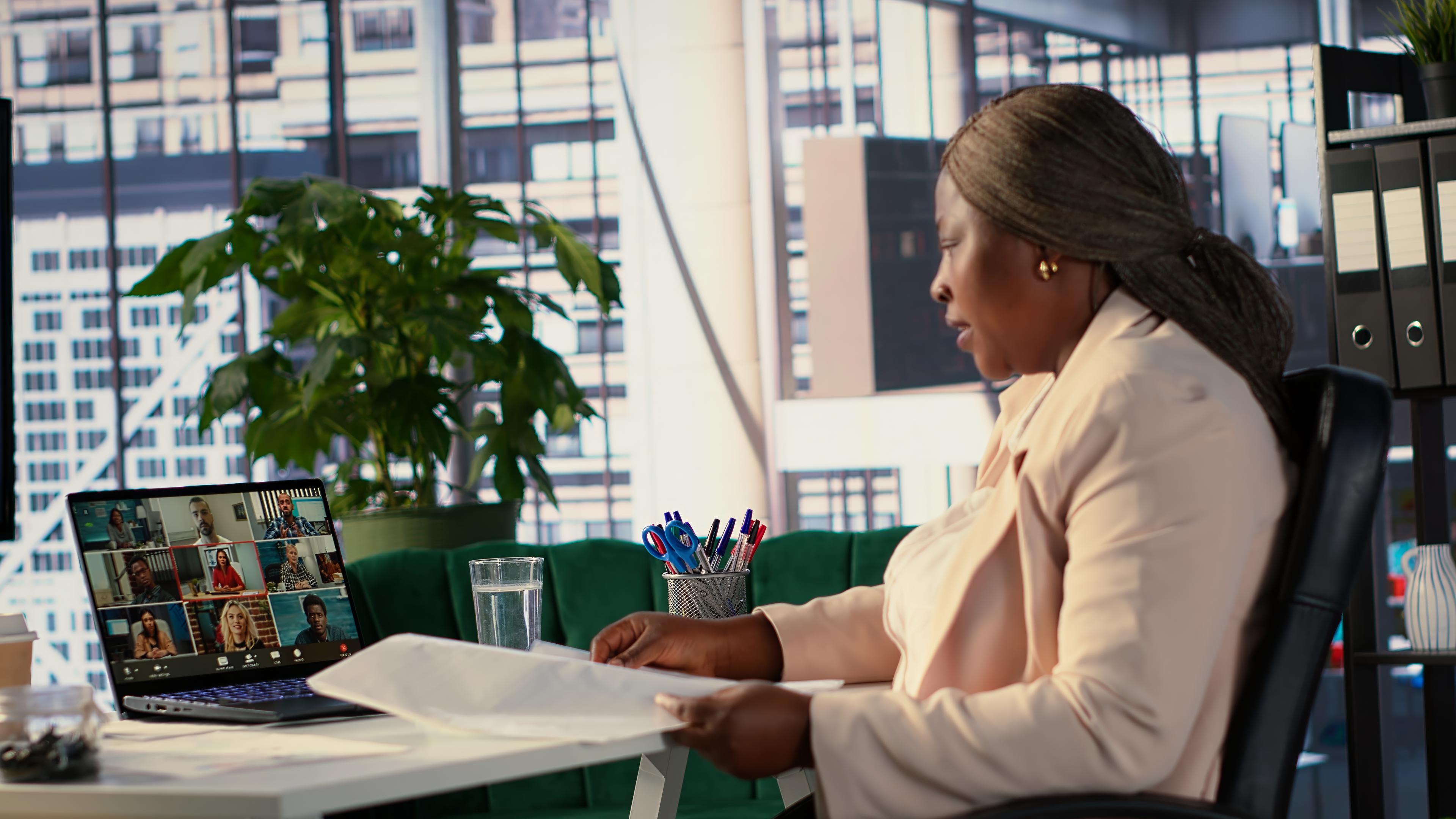 Woman looking at her laptop